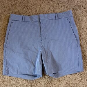Banana Republic Blue and White Striped Bermuda Shorts
